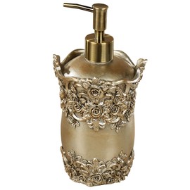 Victoria Rose Satin Gold Lotion Soap Dispenser for Bathroom or Vanity Area