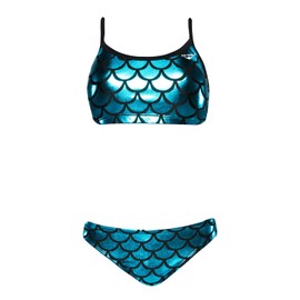 TYR Womens Mermaid Wingback 2 Piece Swimsuit Bikini Set, Turquoise, X-Small US