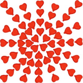100Pcs 5'' Star Heart Foil Balloons Five-Pointed Star Heart Shape Balloons for Birthday,Wedding,Baby Shower, Gender Reveal, Engagement,Bridal Shower Decorations (Red heart)