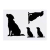 4 x 'Silhouette of Dog Sitting' Temporary Tattoos - Water