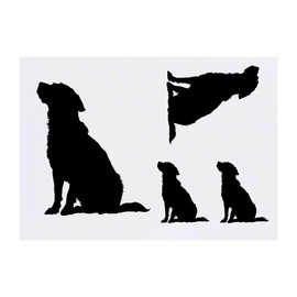 4 x 'Silhouette of Dog Sitting' Temporary Tattoos - Water Resistant, Skin-Safe, Non-Toxic Transfers, Mixed Sizes (TO00072364)