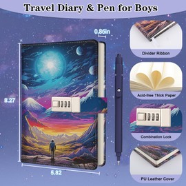 Diary with Lock for Boys Children 8-18+ Boys First Day at School Gifts