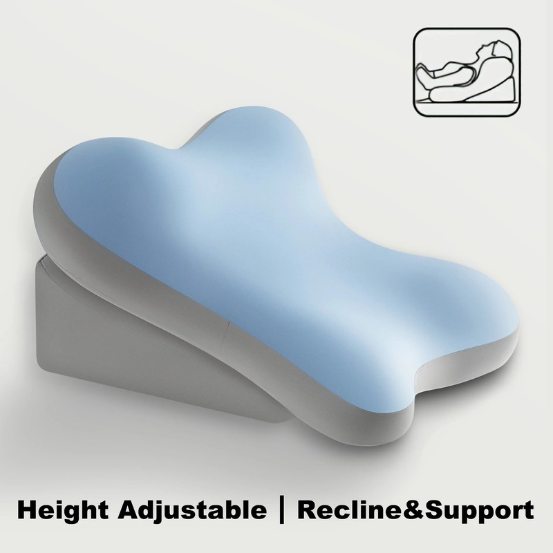Adjustable Memory Foam Backrest Pillow with Neck Support, Ergonomic Bed