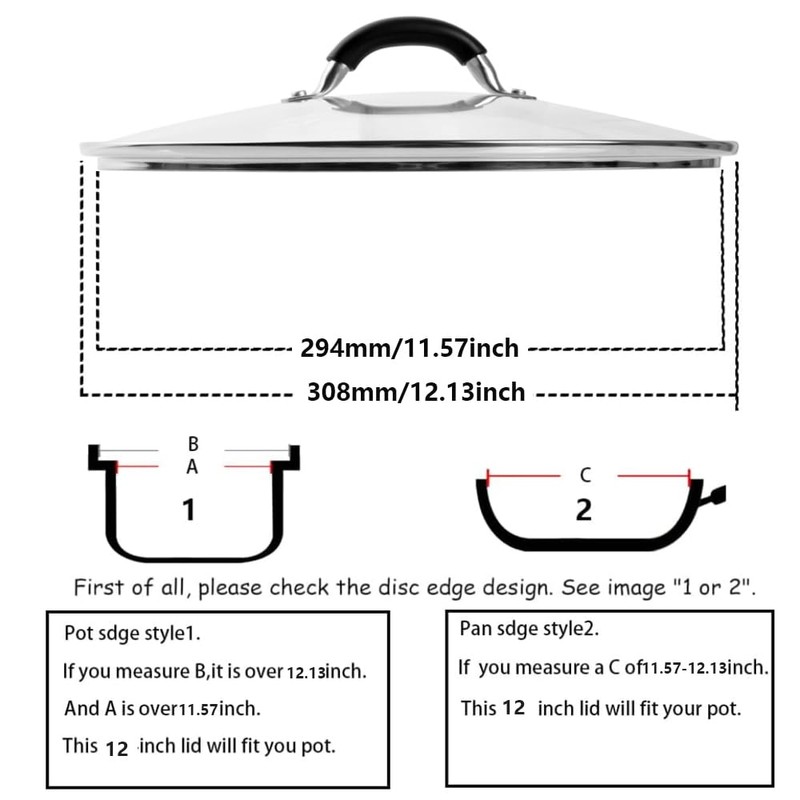 12 Inch Tempered Glass Lid for Lodge 12" Cast Iron