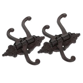 NOLITOY 2pcs Antique Iron Wall Mounted Hooks Swivel Arms Design for Coats Bags Hats Keys Hangers for Entryway Bathroom Kitchen Use Functional Stylish Decor