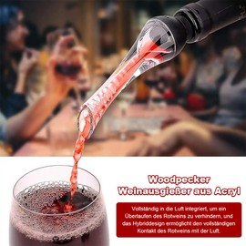 Dekantierausgießer mit Belüfter, Weinbelüfter, Dekanter Rotwein, Tropffreier Wein Dekanter Flaschenausgießer, Flaschen Ausgießer mit Vakuum-Weinverschluss und Flaschenöffner