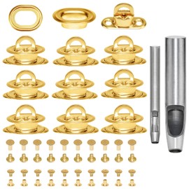 Screw Lock Brass for Oval Eyelets Nickel-Plated Screw Lock for Round Eyelets with Tarpaulin Eyelets for Eyelet Car Trailer Tarpaulin Closure DIY Bags and Hardware Accessories Gold