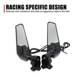 TT719 Wing Style Aerodynamic Rear View Mirror Compatible with CFMOTO 450SS 2023 2024 2025,Integrated Signal Light,Wide Viewing Angle,CFMOTO 450SS Accessories
