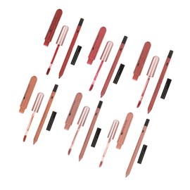 Juego de Delineador de Labios con Brillo de Labios, Juego de Maquillaje con Brillo de Labios, Mate de Fácil Aplicación, 12 Piezas para Fiestas