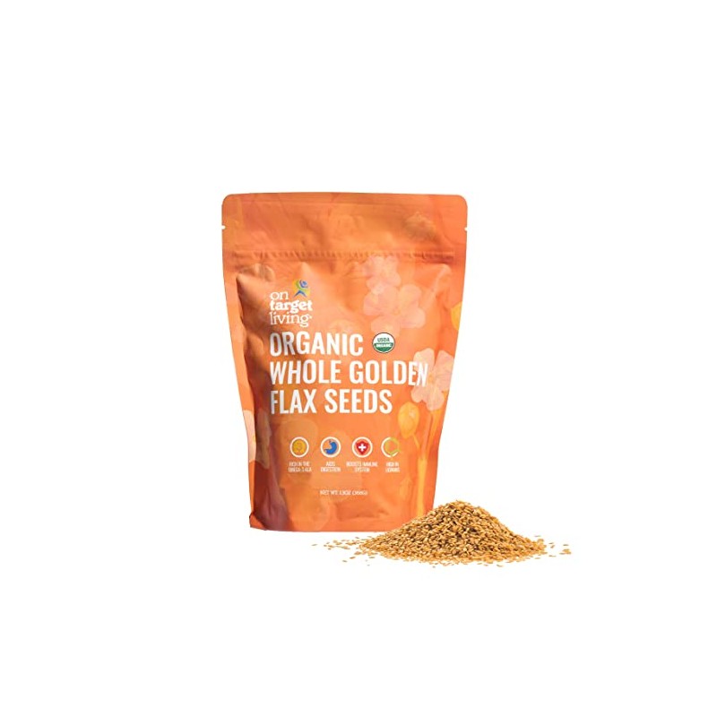On Target Living Organic Golden Flax Seeds 13 oz