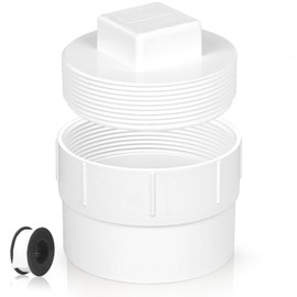 6“ PVC Sewer Cleanout Adapter with Plug - Efficient Drainage Solution for Piping Systems, PVC DWV Flush Sewer Cleanout Cap for Drainage Piping System