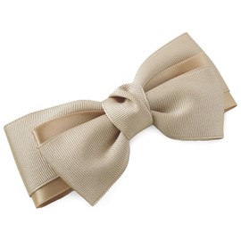 JewelVOX Barrette, Hair Accessory, Women's, Ribbon, Grosgrain Satin, Adult, Stylish, Beige