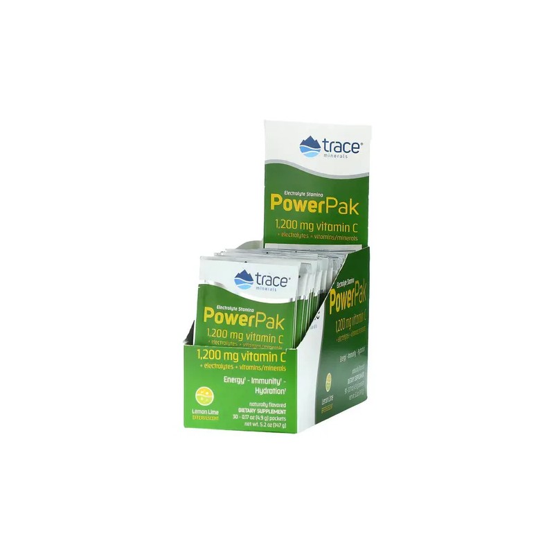 Trace Minerals Powerpak Vitamina C Electrolitos Lima Limón 30 Sobres