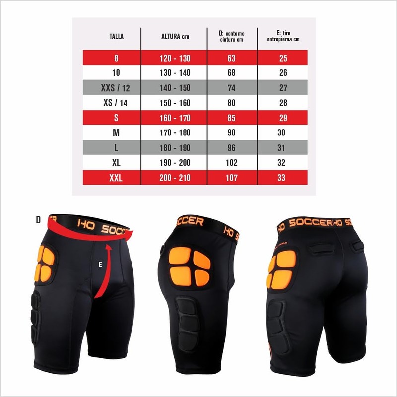 HO Soccer Unisex Impact Shield Sr Torwart-Shorts, Schwarz, XL Slim