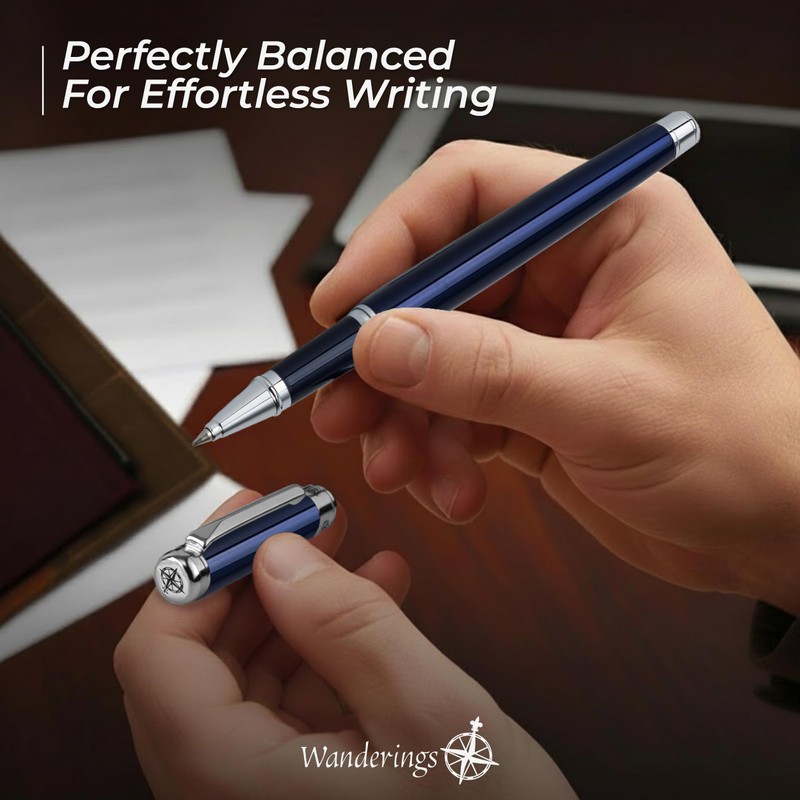 WANDERINGS Premium Rollerball Pen with German Ink – Perfectly Balanced