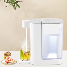 Instant Hot Water Dispenser, Desktop Water Dispenser, Water Dispenser for Quick Heating & Outputting, 5 Temperatures & 2 Water Outputs, w/Safe Locks and 3L Water Tank(102oz) (White)