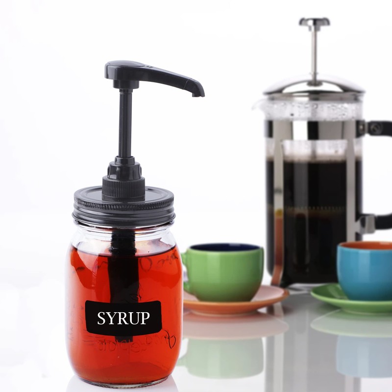 Mason Jar Syrup & Sauce Dispenser Pump Lids for Regular