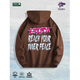 Antihero Reach Inner Peace Graphic Hoodie 100% Cotton US Warehouse 7 ColorsColor: Brown, Size: 2 XL
