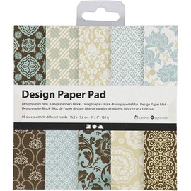 Creativ 225914 Patterned Card and Paper, Light Blue Brown, One Size