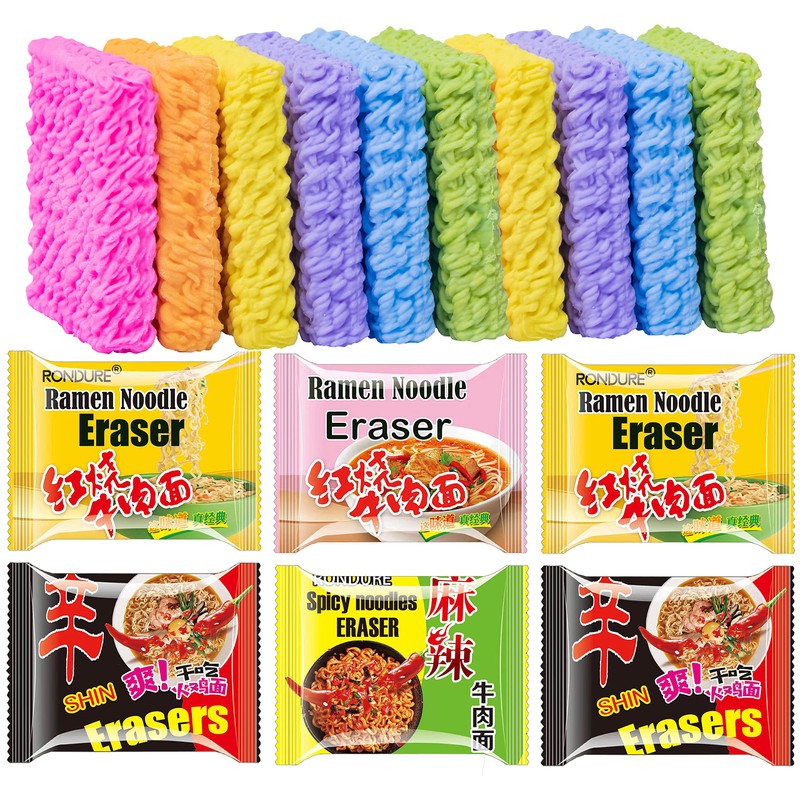 RONDURE Cute Erasers for Kids Mini Food Bulk 16 Pack