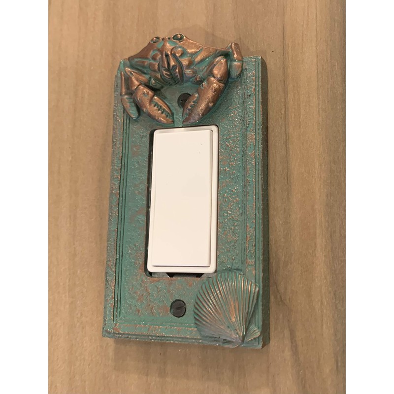 Top Brass Nautical Crab Starfish and Seashell Beach Electrical Cover