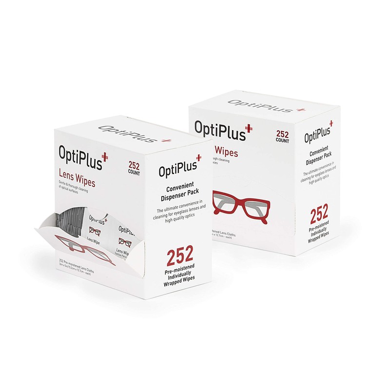 OptiPlus Eyeglass Lens Wipes l Pre-Moistened l Cleaning Wipes for