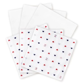 Baby Castle Gauze Handkerchief Set, Tricolor Set, Set of 6, Made in Japan