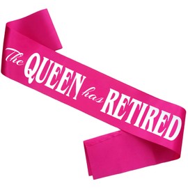 HUBEISIYU The Queen Has Retired Sash, Officially Reitred Sash for Women Gift idea for Retirement Party Decorations Supplies, Hot Pink + Silver(The Queen has Retired)