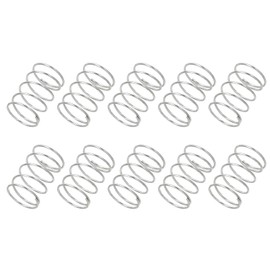 PATIKIL 10pcs 304 Stainless Steel Mechanical Extension Spring 0.6mm Wire Diameter x 10mm Outer Diameter x 15mm Long Compression Spring Assortment Kit for Shop and Home Repair