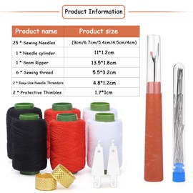 37 Pcs Complete Sewing Kit - Premium Portable Sewing Supplies Set for Emergency Repairs, Embroidery & DIY Crafts | Travel Sewing Kit, Home Mending Kit