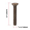 Henne Bery 3/4" Long 6-32 Thread, Oval Head Milled Slot