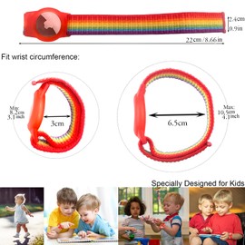 Dingfeiyu Nylon für Airtag Armband Kinder, Anti-Lost, Anti-Kratz-Schutz für die Positionierung des Bracelet für AirTag Wasserdicht (Regenbogen)