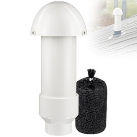 2 Inch Vent Stack Pipe Filter,Sewer Vent Septic Filter Vents Pipe Cap for Roof PVC ABS Pipes Plumbing,Outdoor Vents Filters Remove Septic and Sewer Odors&Improve Yard Patio Air,with Mushroom Cap Cover