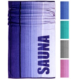 Lashuma Oslo Men's Sauna Towel XXL 85 x 200 cm Bath Towel Blue - Dark Blue Stripes