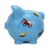 Child to Cherish Ceramic Piggy Bank for Boys, Construction Trucks,