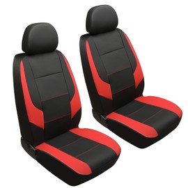 GIANT PANDA Front Car Seat Cover for Lexus, Leather Bucket Seat Covers Custom Fit Lexus ES LS LC LX NX TX UX (Red+Black)
