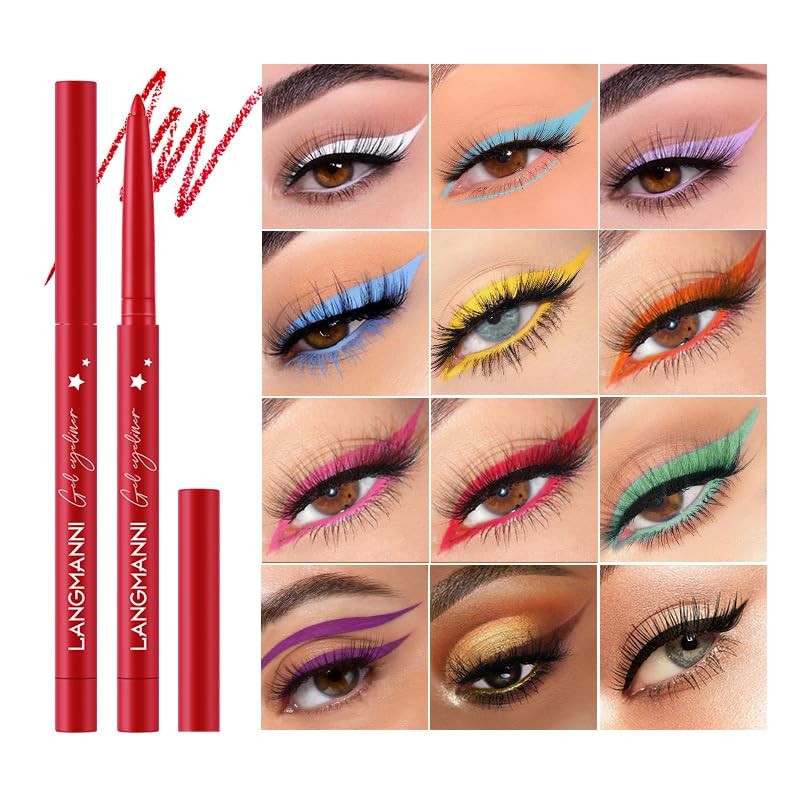 PRALOVIXAE 12 Colors Pro Eyeliner Set - High Pigmented, Waterproof
