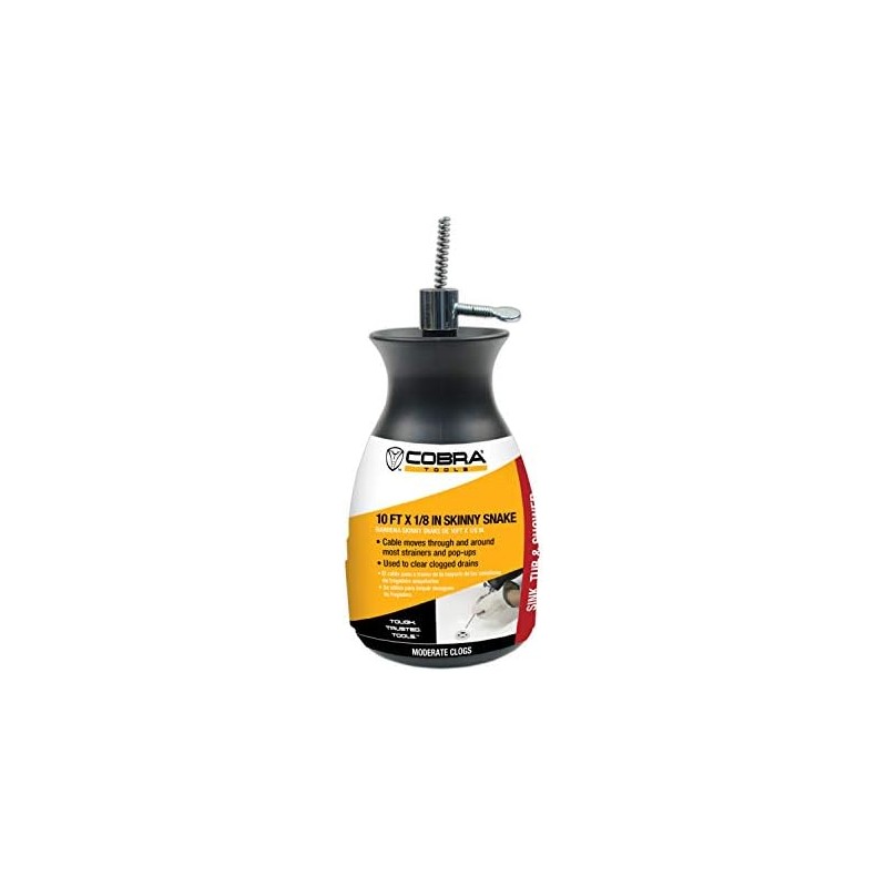 Cobra Products 00710 Skinny Snake Drain Cleaner, Black