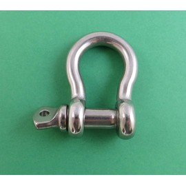 US Stainless 4 Foot Stainless Steel 316 Anchor Chain 1/4" (7mm) NACM by 4 Foot with 2 US Style 5/16" Stainless Steel Shackles