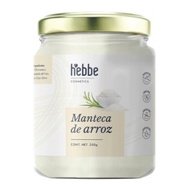 HEBBE Manteca De Arroz 250 g | Emoliente Hidratante Natural | Suaviza Piel y Rostro | Elasticidad y Tonificación | Calmante Post Sol