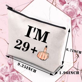 30th Birthday Gifts for Women 30 Years Old Birthday Makeup Bag I'm 29+1 30th Milestone Birthday Cosmetic Bag for Boss Wife Mother Daughter Sister Friend Colleague Coworker (29 Plus 1 CA)