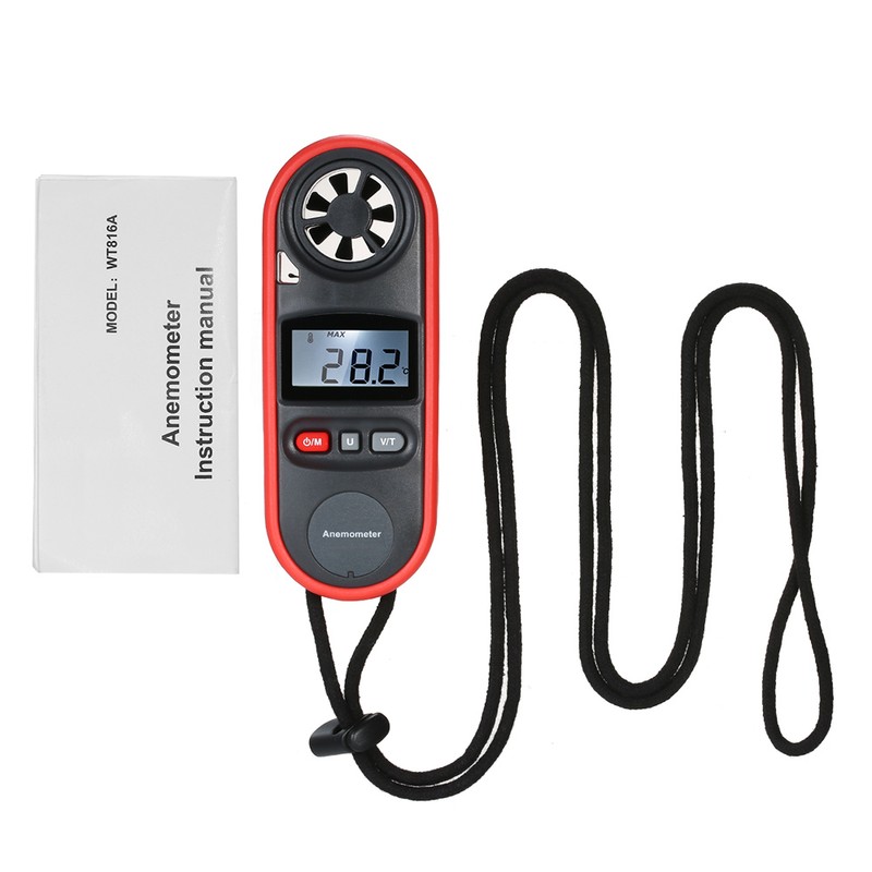 Mini Digital Anemometer Beaufort Scale IP67 Thermometer Handheld Anemometro Pocket