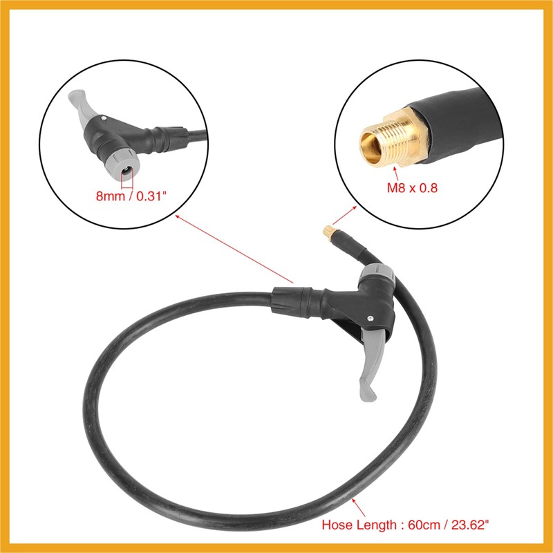 Partuto 60cm Air Tyre Tire Chuck Inflator Pump Hose Adapter