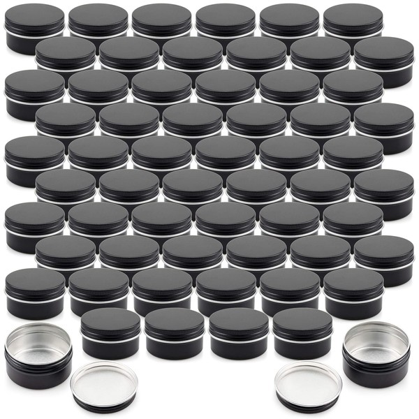 Foraineam 60 Pack 1 oz. Aluminum Round Lip Balm Tin