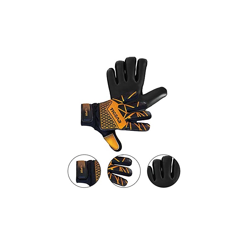 TIGEAR Junior Goalkeeper Gloves with Super Grip Latex & Palm
