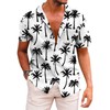 KYKU Hawaiian Shirt Man Graphic Button Up Shirt Coconut Tree,