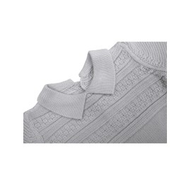 Lilax Infant Baby Romper Long Sleeve Solid Knit Sweater Jumpsuit One-Piece Outfit for Boys and Girls (Gray, 3-6 Months)