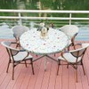 Round Table Protector Wipeable Circle Tablecloth Elastic Edged Fitted Table