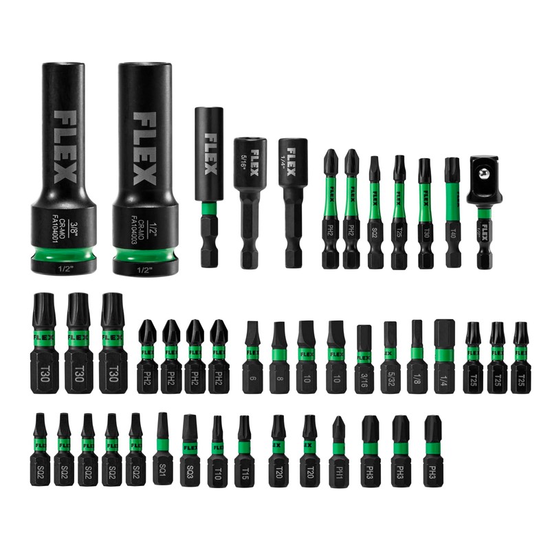 FLEX STACK PACK IMPACKS 45-Piece Impact Driver Bit Set -
