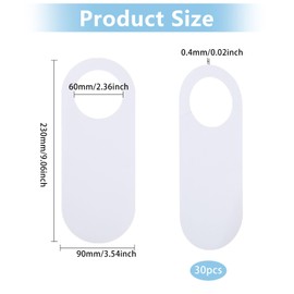 GLOBLELAND 30Pcs Blank Door Hangers Tags 9.06x3.54inch DIY Plastic Do Not Disturb Hanging Door Hangers Tags for DIY Craft Door Car Home Office Hotel Restaurant Decoration